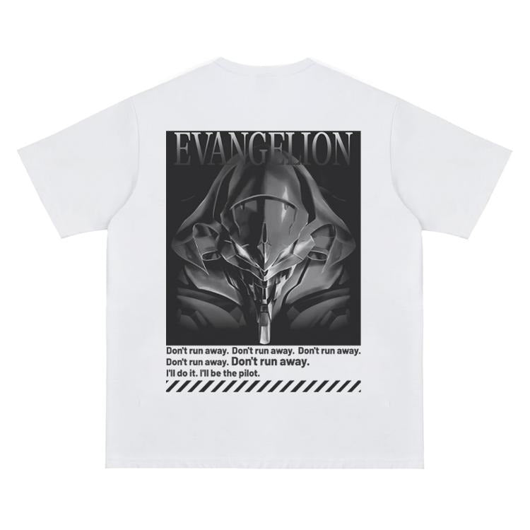 Evangelion "Face the 01" Vintage Oversized Tee Anime T-shirt 100% Cotton Original Design Men's Top Streetwear Casual...