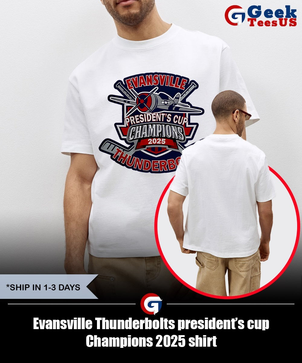 Evansville Thunderbolts president’s cup Champions 2025 shirt