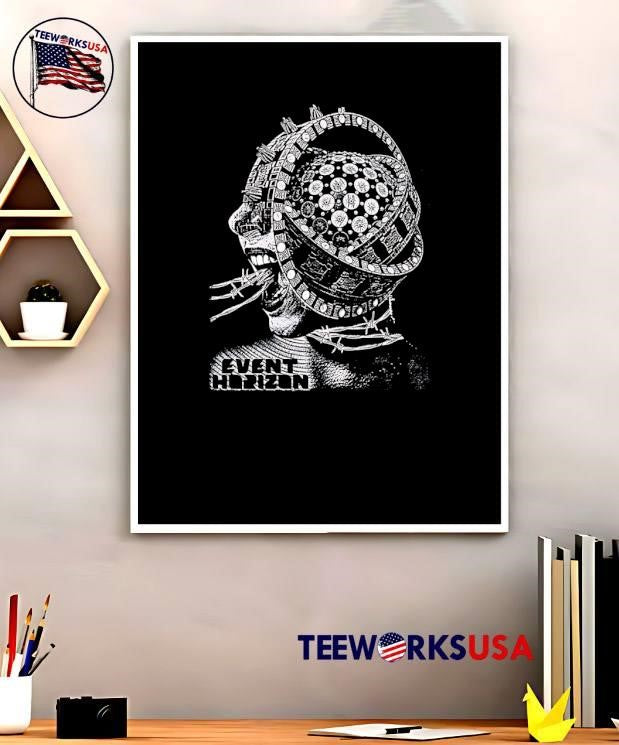 Event Horizon Screaming Face with Barbed Wire Graphic T-Shirt