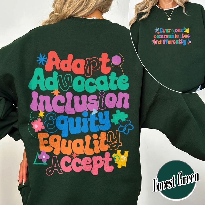Everyone Communicates Differently Autism Awareness Autism Teacher Speech Therapist Speech Pathologist T-Shirts, Hoodie, Sweatshirt