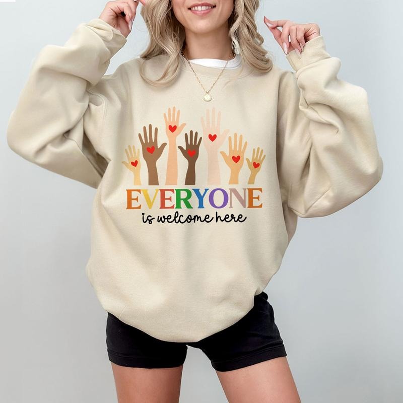 Everyone Is Welcome Here Shirt, Inclusive Teacher Tee, Diversity Sweatshirt, Classroom Kindness Shirt, School Counselor...