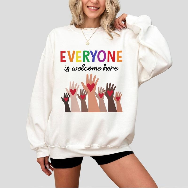 Everyone is Welcome Here Shirt for Teacher, Teacher TShirt, Inclusion and Equality, Teacher Life Tee, Gift For Teacher,...