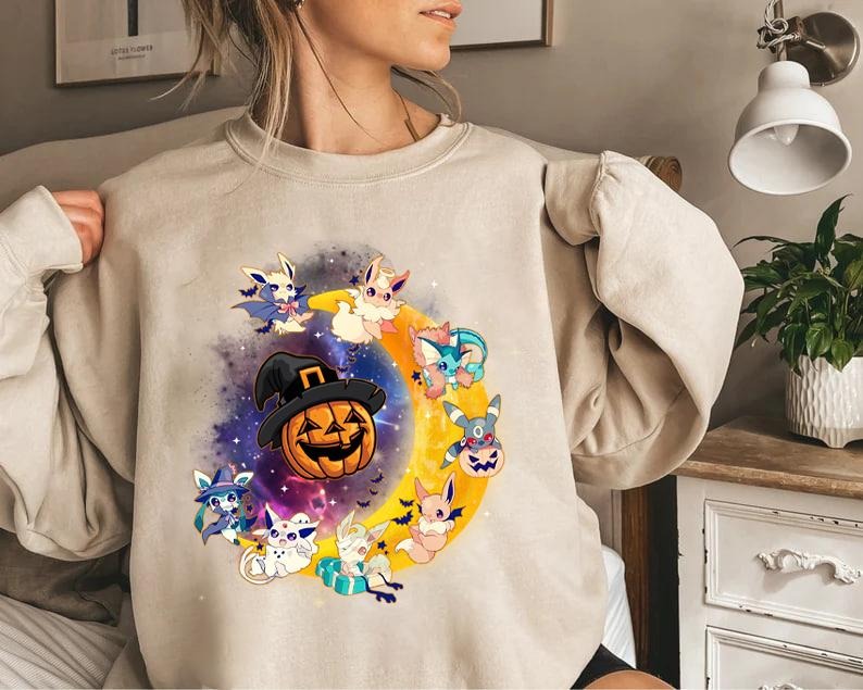 Evolutions Halloween Sweatshirt, Eeveelution Shirt, Eevee Shirt Hoodie | HypeDripTees.com