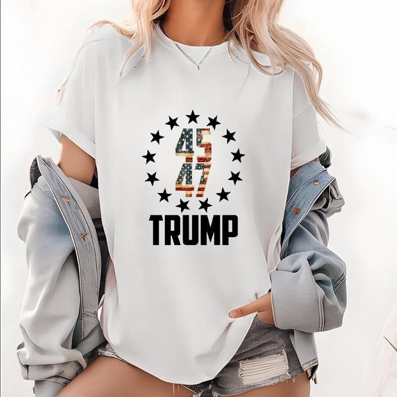 Eye - Catching Trump Inauguration Women's Shirt: "47 Trump 1.20.2025" with Flag Elements Hoodie, Sweatshirt |...