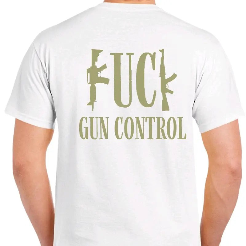 F-Gun Control - Second Amendment T-Shirt for Men, Soft Cotton