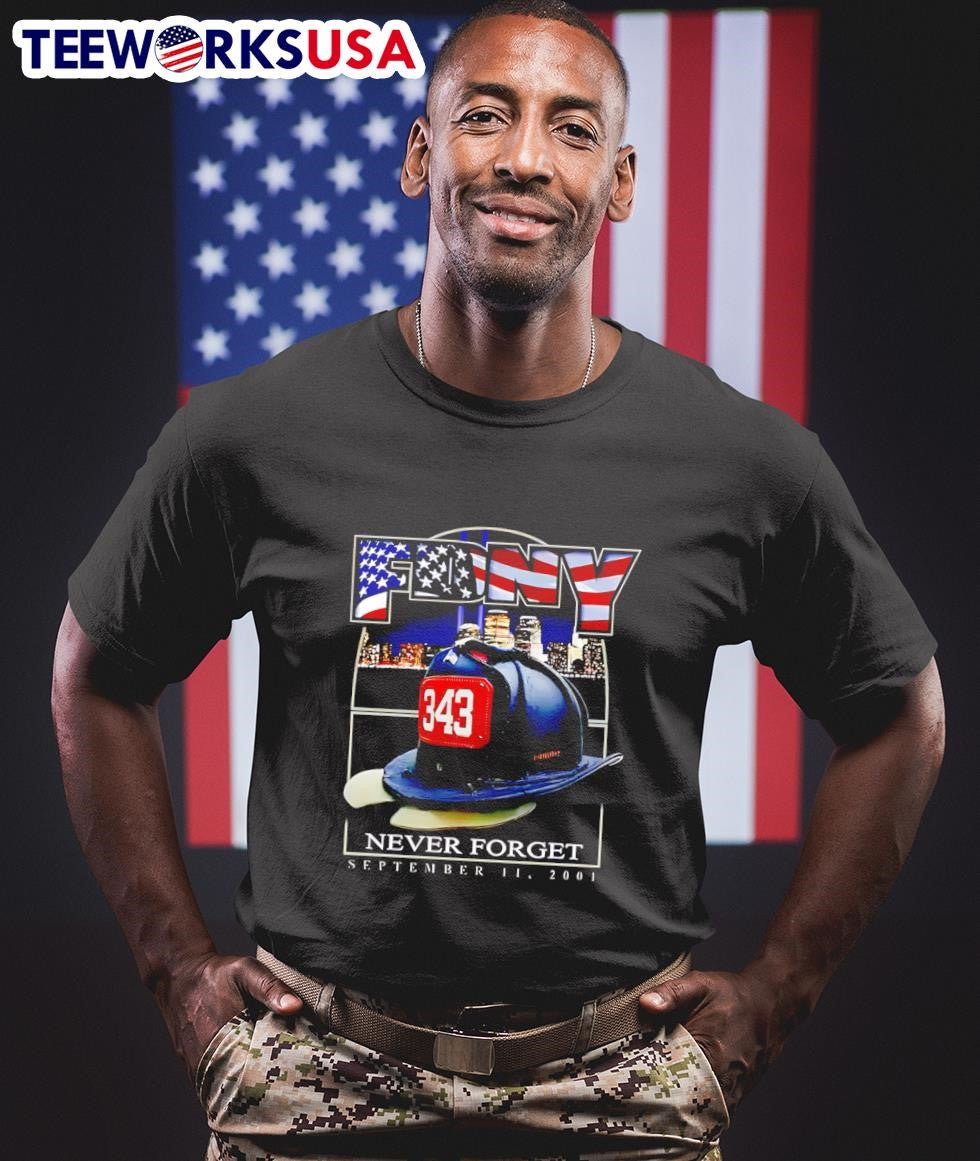 FDNY Never Forget September 11 2001 343 Firefighter Helmet Shirt