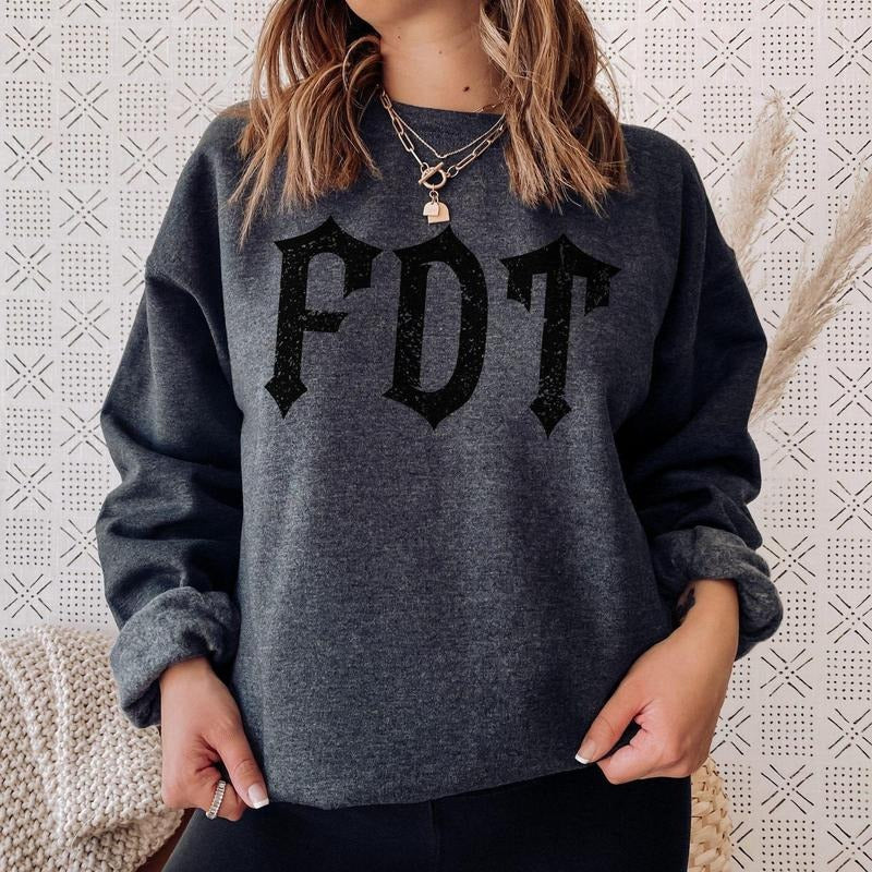 FDT Goth Sweatshirt, Subtle Anti Trummp MAGA Protest Crewneck, Feminist Activist Gift, Women's Reproductive Rights, Pro...