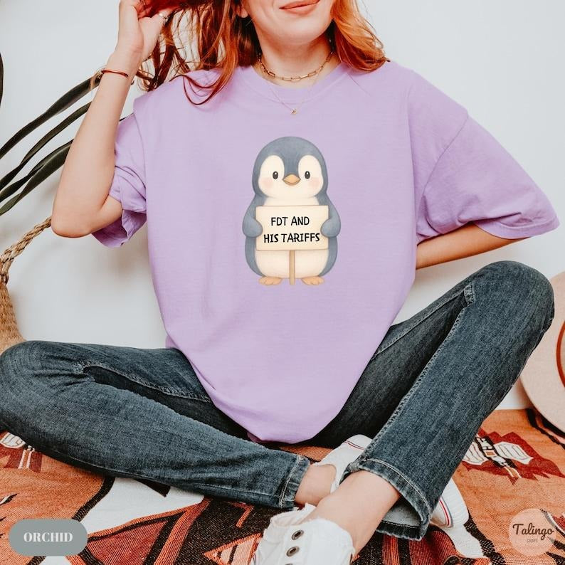 FDT and His Tariffs Shirt, Penguins Against Tariffs Shirt Hoodie, Sweatshirt | HypeDripTees.com