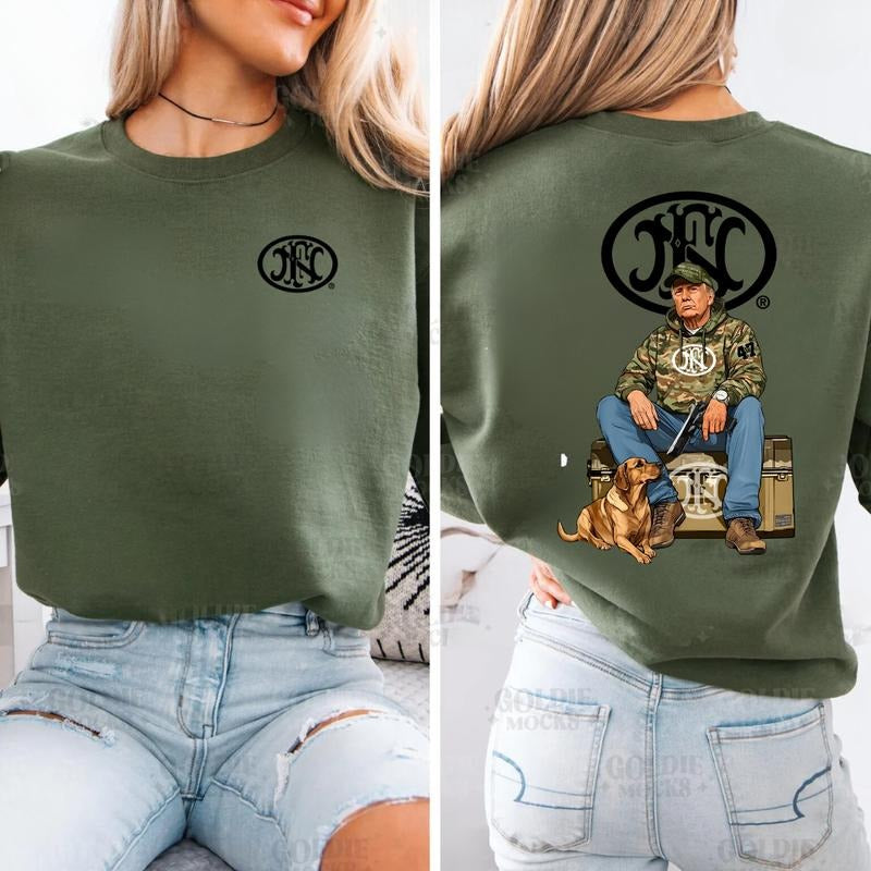 FN America Trump Hunting Shirt, Top Menswear, Gun Lover, Tactical Gear Shirt Hoodie, Sweatshirt | HypeDripTees.com