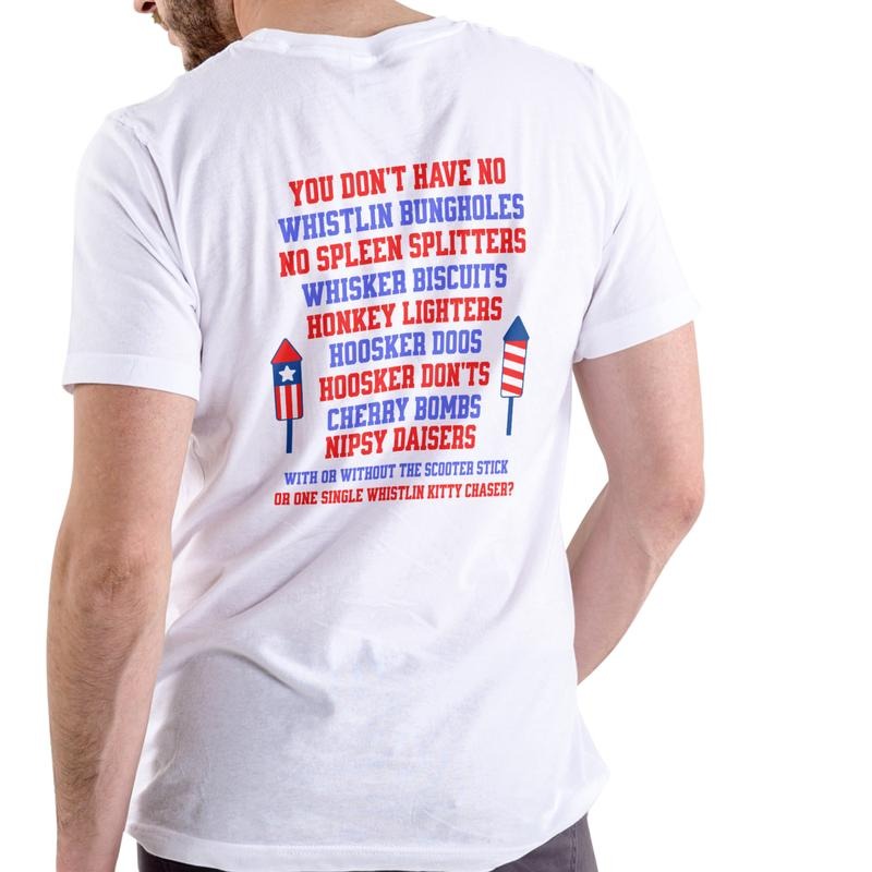 FOURTH OF JULY Firework T-Shirt Unisex Cotton with Graphic Text Design - Unisex, Cotton Hoodie, Sweatshirt | HypeDripTees.com