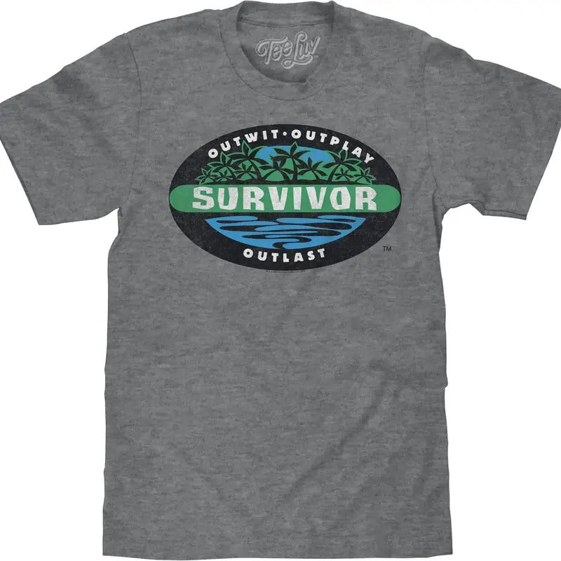 Faded Survivor TV Show Logo T-Shirt - Graphite Heather Hoodie, Sweatshirt | HypeDripTees.com