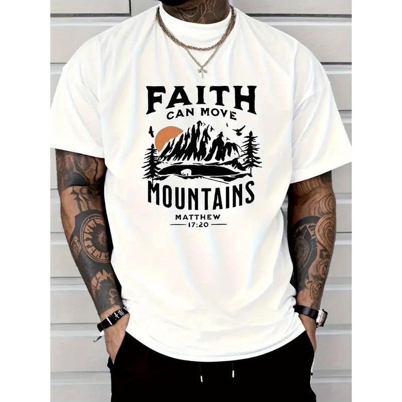 Faith Can Move Mountains Men's 100% Cotton T-Shirt