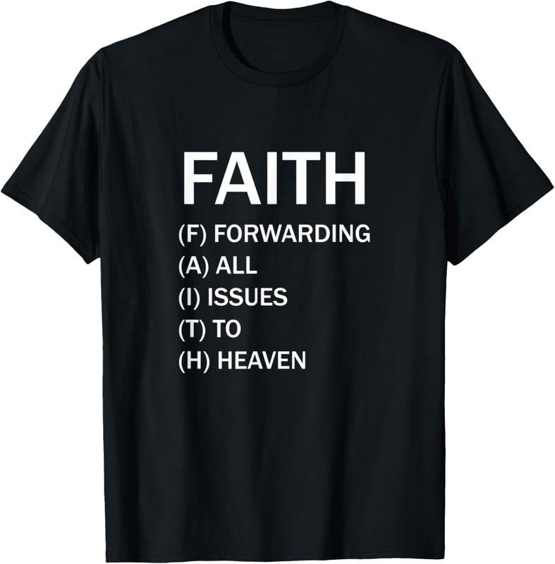 Faith Forwarding All Issues to Heaven Funny Sarcastic T-Shirt Cotton Fit Hoodie, Sweatshirt | HypeDripTees.com