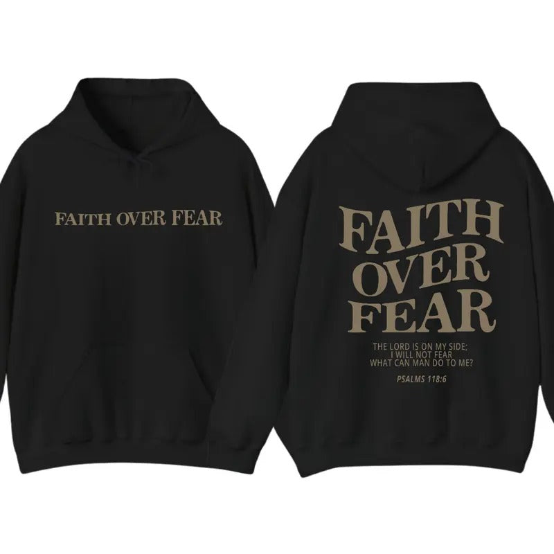 Faith Over Fear Christian 2 Sided Christian Jesus Shirt Fabric Menswear T-Shirts, Hoodie, Sweatshirt