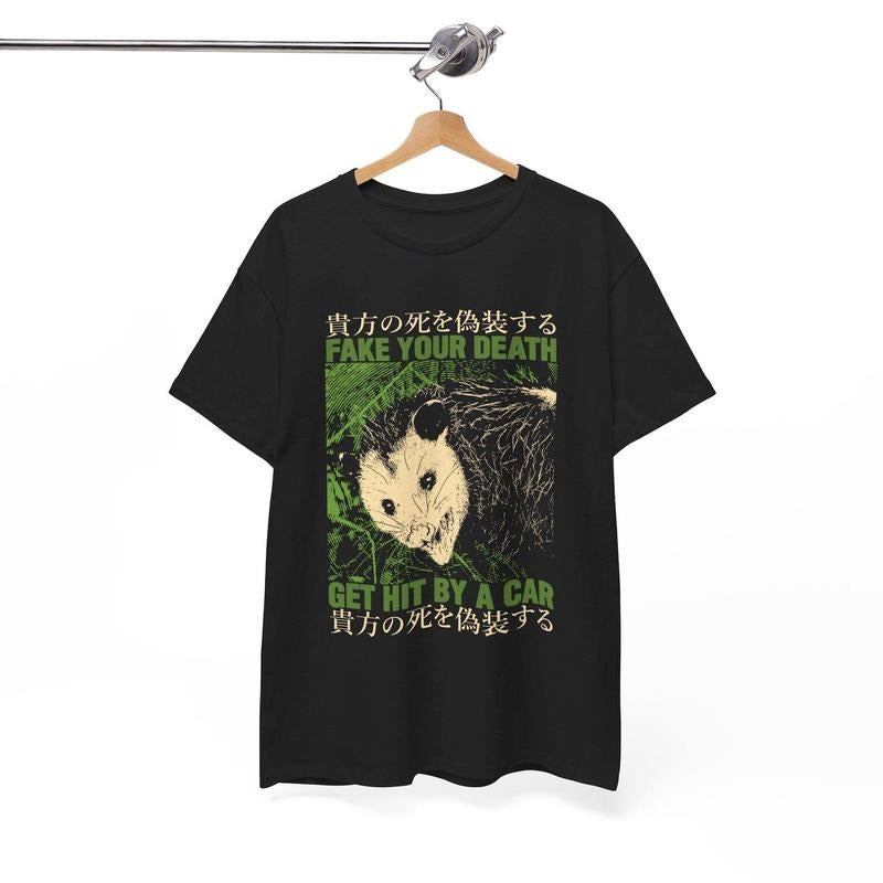 Fake Your Death Opossum Green Vintage T-Shirt Hoodie, Sweatshirt | HypeDripTees.com