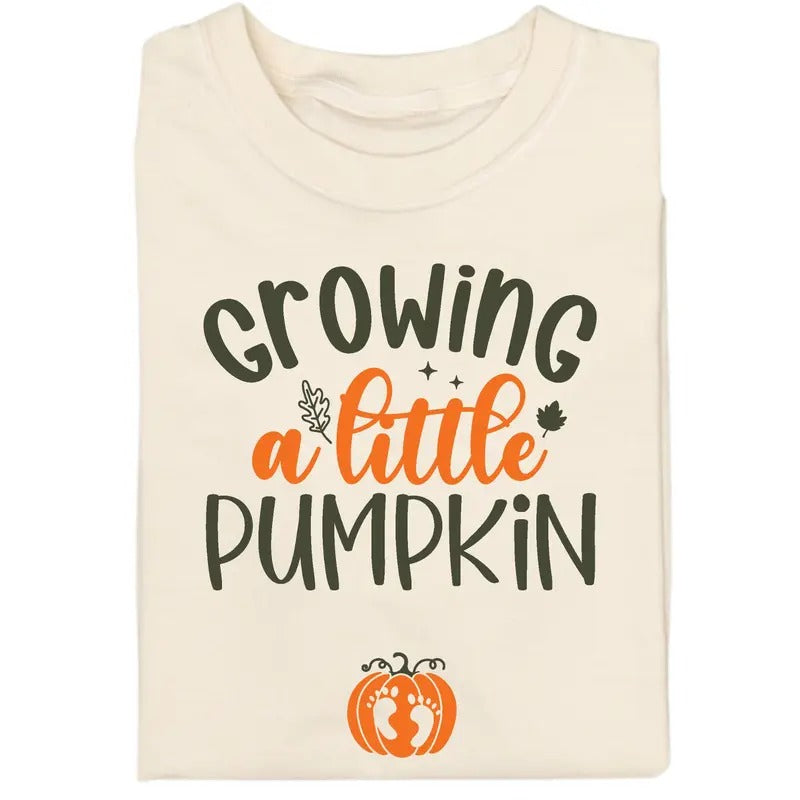Vintage Growing A Little Pumpkin Graphic Tee, ThanksGiving Pregnancy Announcement Shirt, Cute ThanksGiving Shirt,...
