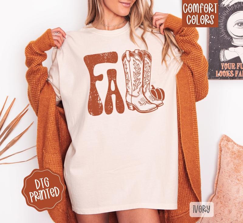 Fall Boots Shirt Comfort Colors, Trendy Autumn Tshirt Hoodie, Sweatshirt | HypeDripTees.com