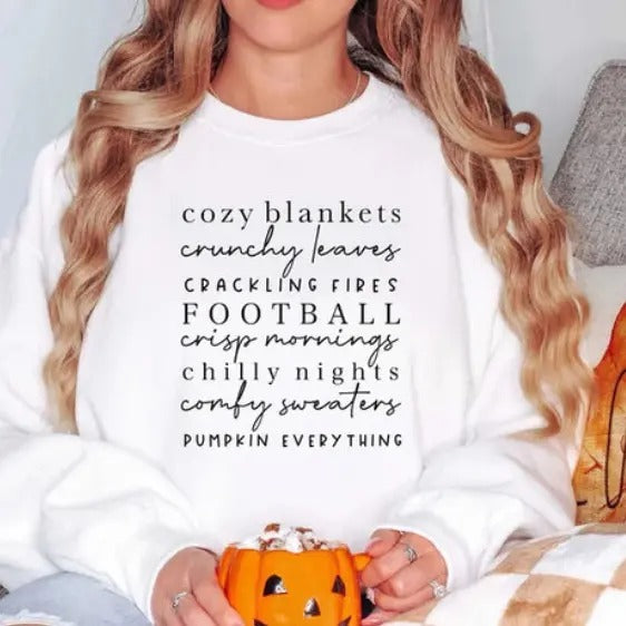 Fall Favorites Fleece Crewneck Sweatshirt T-Shirts, Hoodie | HypeDripTees.com