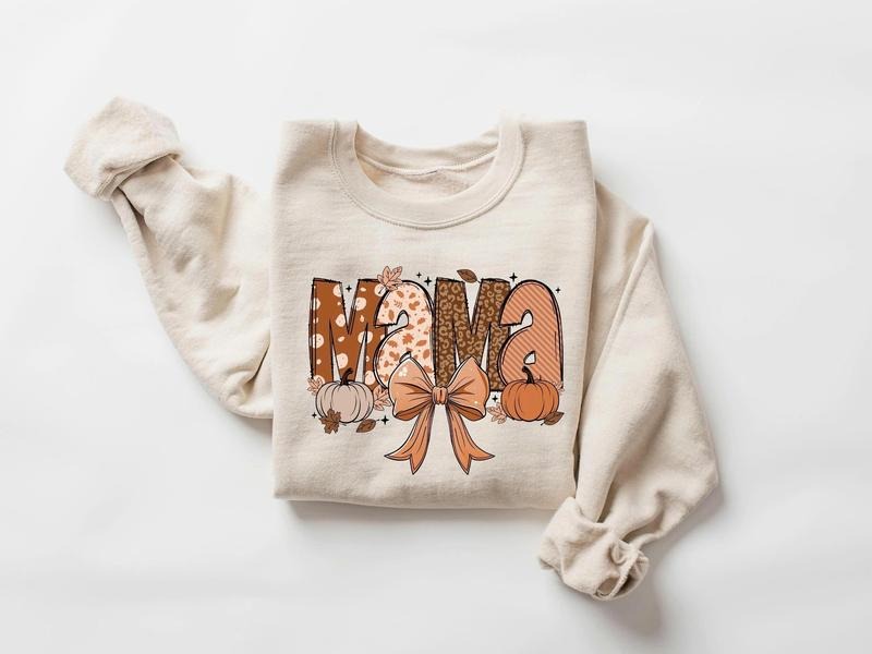 Fall Mama Sweatshirt, Fall Mama Coquette Pumpkin Shirt, Fall Vibes Sweater, Autumn  Coquette Mama Fall T Shirt, Pumpkin...