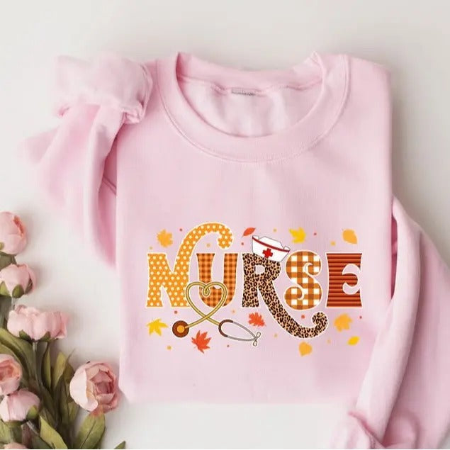 Fall Nurse Sweatshirt, Thankful Nurse Shirt, Fall Season Nurse T-shirt, Gift for Nurse, Unisex Shirt, Gift For Her, Gift...