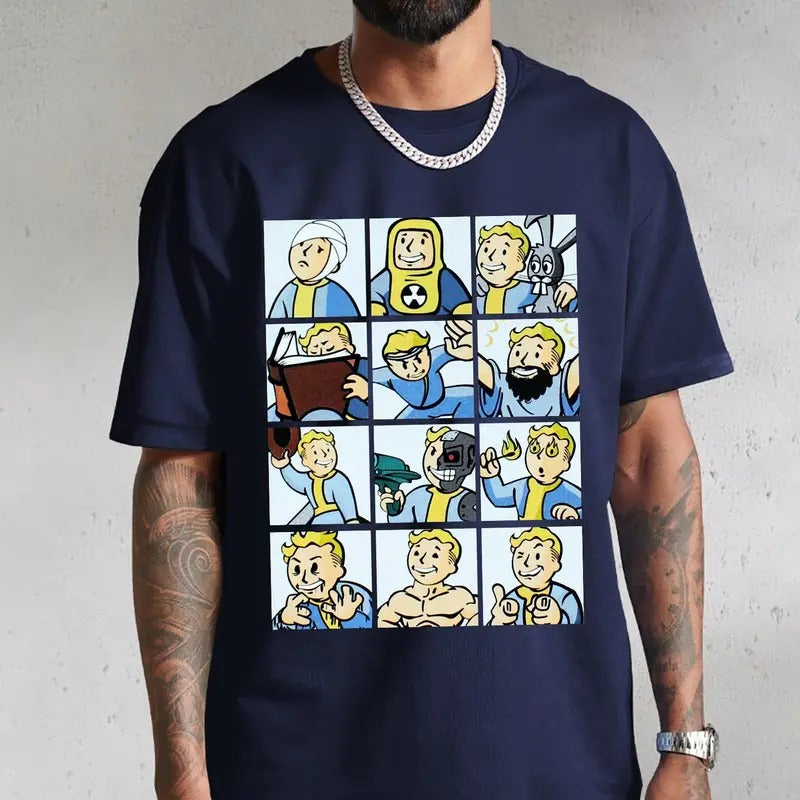 Fall Out 12 emotions Graphic Tshirt, Birthday Gaming Shirt, Fallout movies shirt, cartoon sweatshirt hoodie, Fallout...