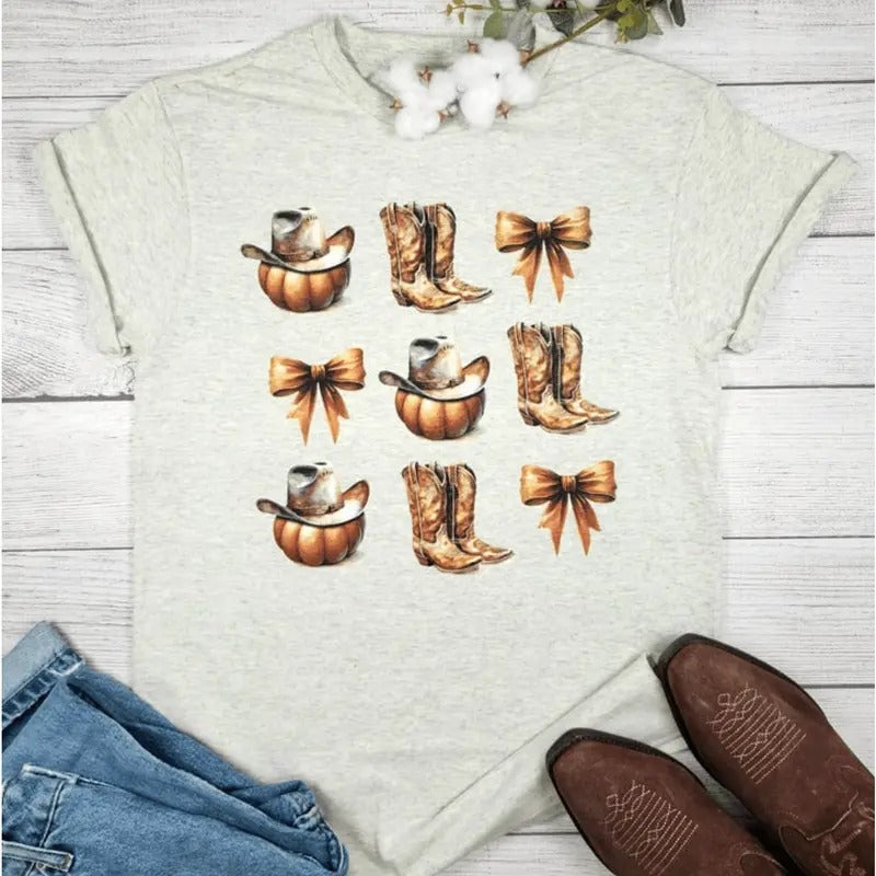 Fall Pumpkins Boots Graphic Tee T-shirt Hoodie, Sweatshirt | HypeDripTees.com