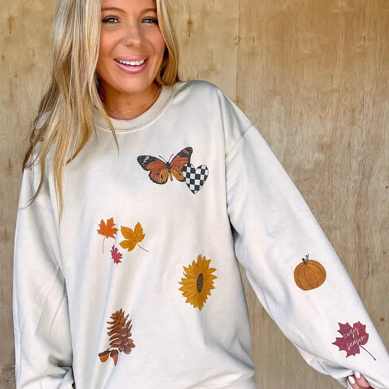 Fall Sticker Trend Graphic Sweatshirt T-Shirts, Hoodie | HypeDripTees.com