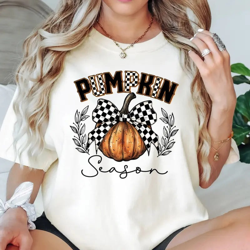 Fall Theme Retro Pumpkin Season Comfort Colors Tshirt Hoodie, Sweatshirt | HypeDripTees.com