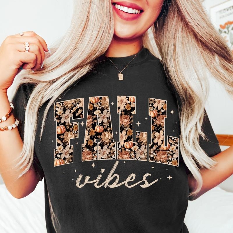 Fall Vibes Comfort Colors, Trendy Women Fall Tshirt Hoodie, Sweatshirt | HypeDripTees.com