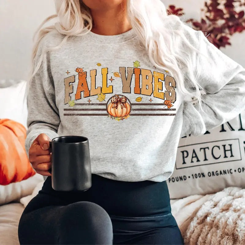Fall Vibes Leopard Pumpkin Shirt, Trendy Fall Pumpkin T-Shirt, Autumn Girl Sweatshirt, Fall Season Clothing, Unisex Hoodie
