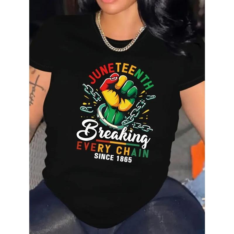 Juneteenth Themed Graphic Cotton Women's Casual T-Shirt