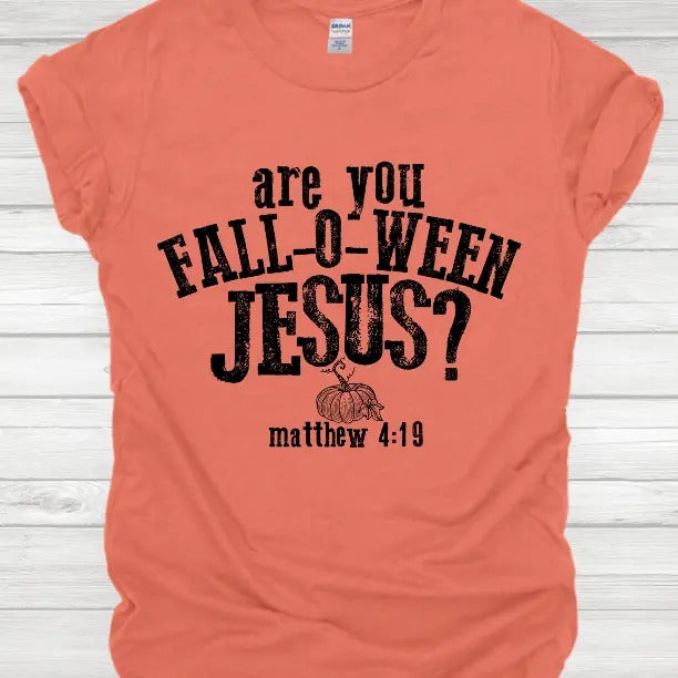 Fall-o-ween Jesus Men's Sublimation Print T-shirt Hoodie, Sweatshirt | HypeDripTees.com