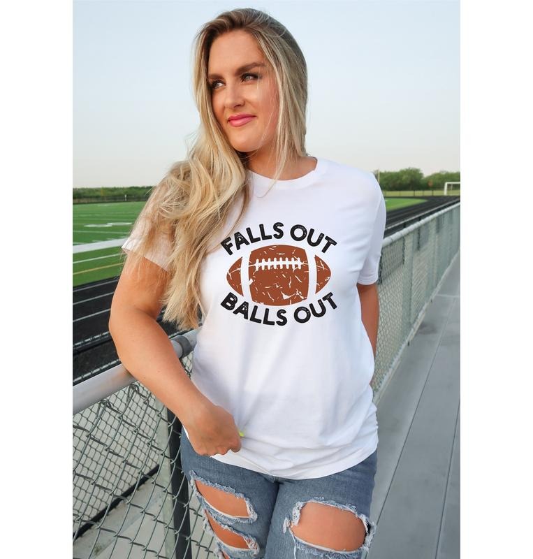 Falls Out Balls Out Shirt, Football T-shirt, Unisex Football Season Tee, Vintage Thanksgiving Shirt, Retro Fall Sport...