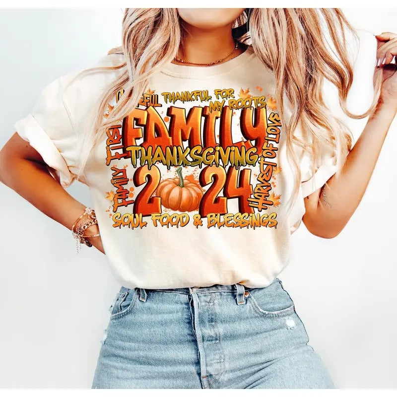 Family 2024 Thanksgiving Shirt, Thanksgiving Sweater, Family Thanksgiving Sweatshirt Hoodie | HypeDripTees.com