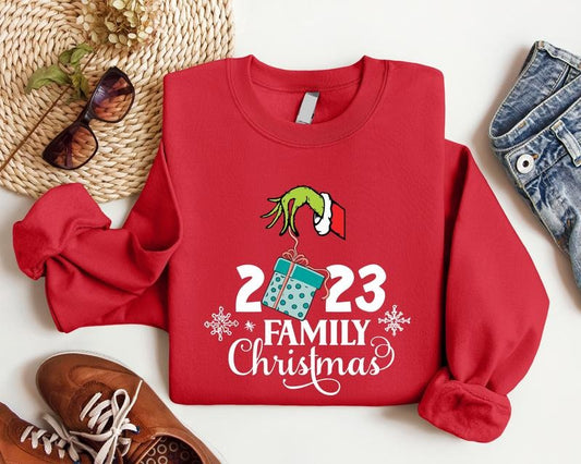 Family Christmas 2023 Sweatshirt, Matching Family Christmas Party Sweater, Xmas Family Gathering Hoodie, Winter Holiday Cousin Gift Sweatshirt.