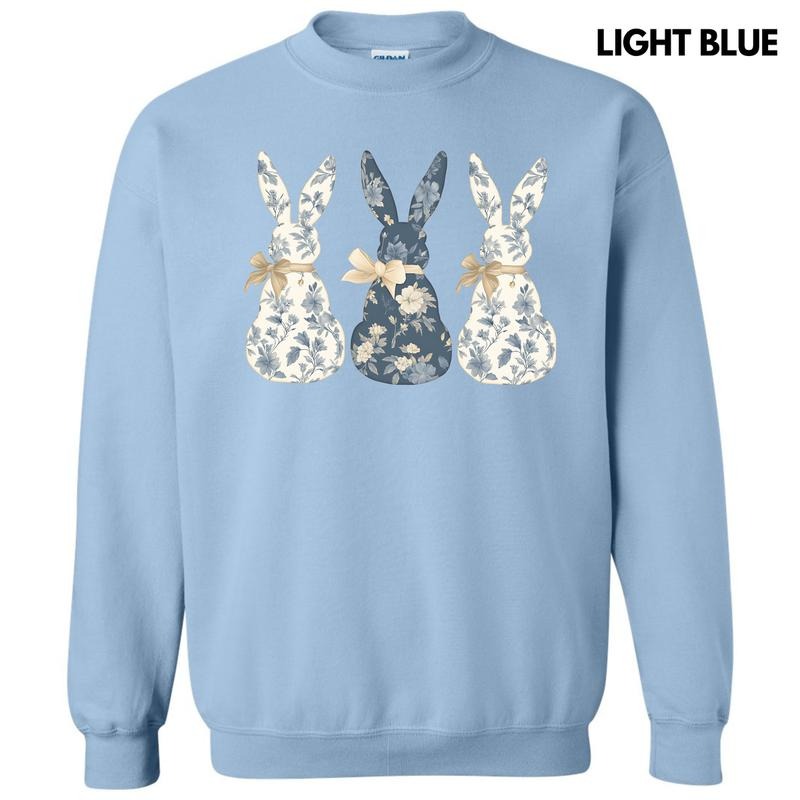 Fancy Floral Bunny Trio Sweatshirt 'NLB' T-Shirts, Hoodie | HypeDripTees.com