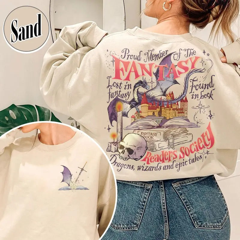 Fantasy Reader Society Sweatshirt,Fantasy Reader Society Shirt,Fantasy Reader Book Shirt,Read Books Stay Weird, Romantasy...