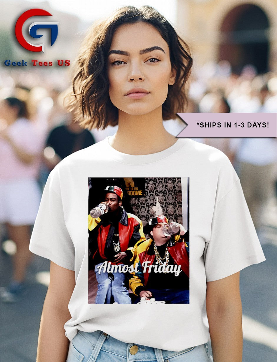 Farley and Rock Almost Friday retro photo shirt