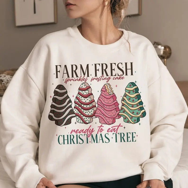 Farm Fresh Christmas Tree Sweatshirt, Merry Christmas xmas sweater T-Shirts, Hoodie | HypeDripTees.com