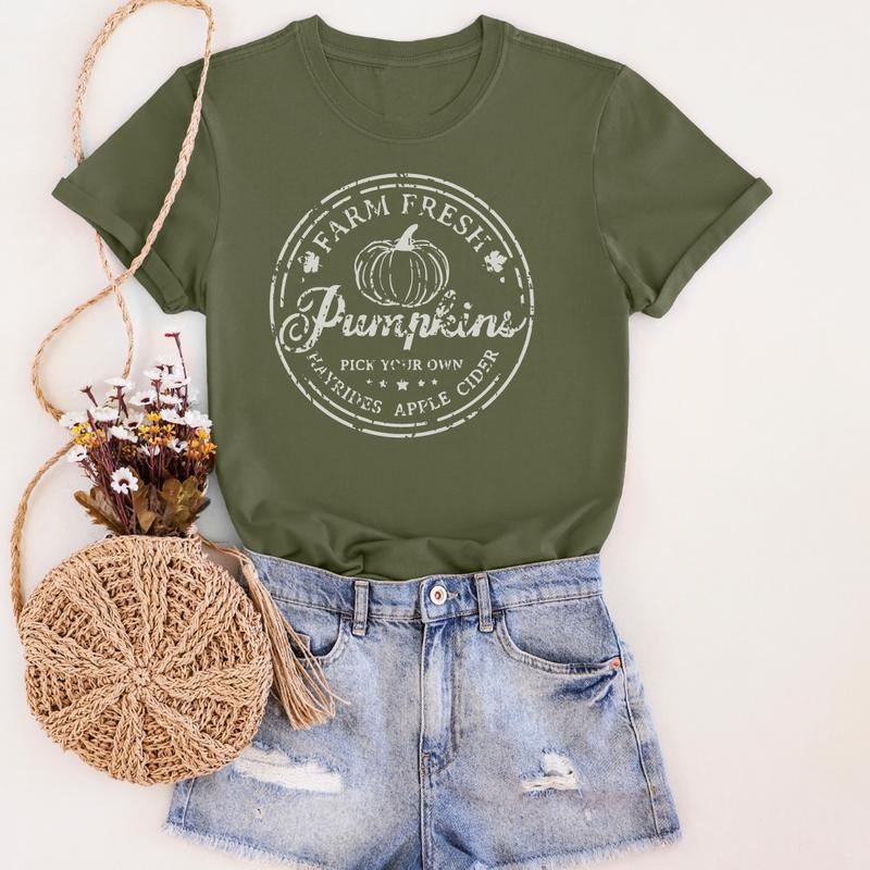Farm Fresh Pumpkins Graphic Tee Fall Shirt Unisex Fit Hoodie, Sweatshirt | HypeDripTees.com