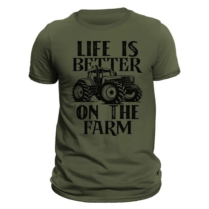 Farming Tractor Life Is Better On The Farm Men's T-Shirt Casual Classic Hoodie, Sweatshirt | HypeDripTees.com