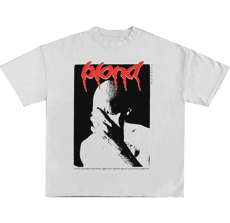 Fashion Blond Print Short Sleeve T-Shirt Menswear Top Underwear Man Tshirt Streetwear Crewneck Shortsleeve Round Neck...