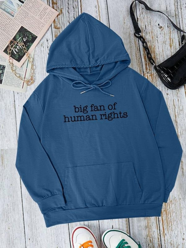 Fashion Casual Simple Letter Print Long Sleeve Hoodie Sweatshirt with Pocket, Available in 7 Colors, Perfect for Fall &...