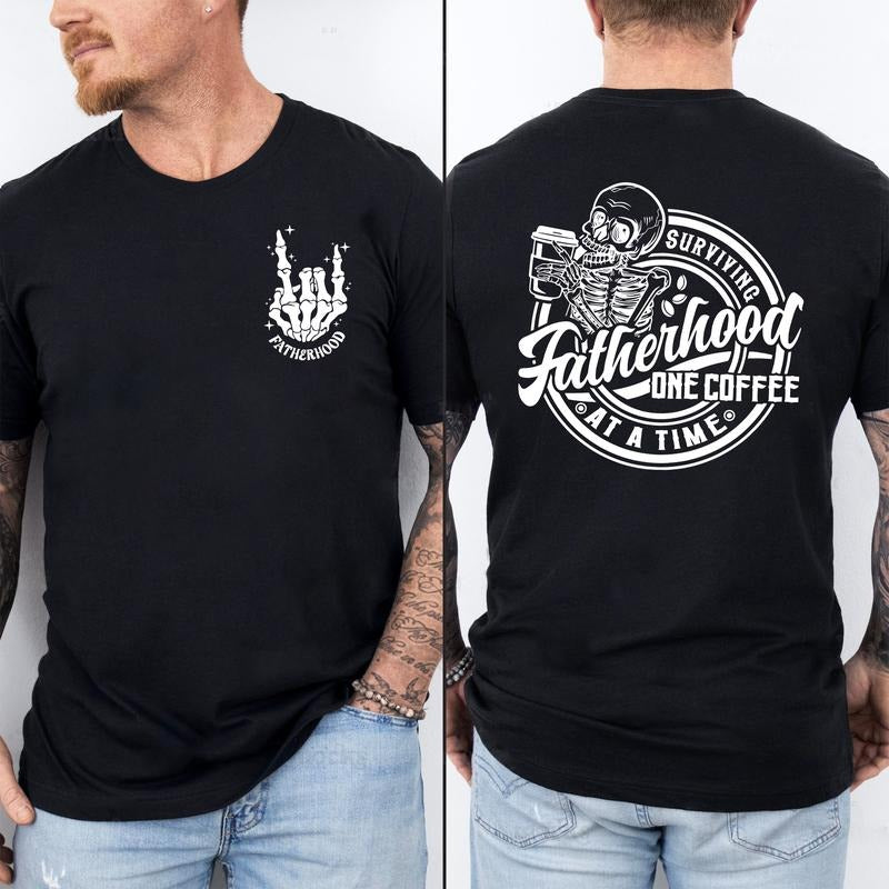 Fatherhood Front And Back Shirt, Surviving Fatherhood One Beer At A Time, Cool Dad Club Shirt, Dad Shirt, Funny Father...