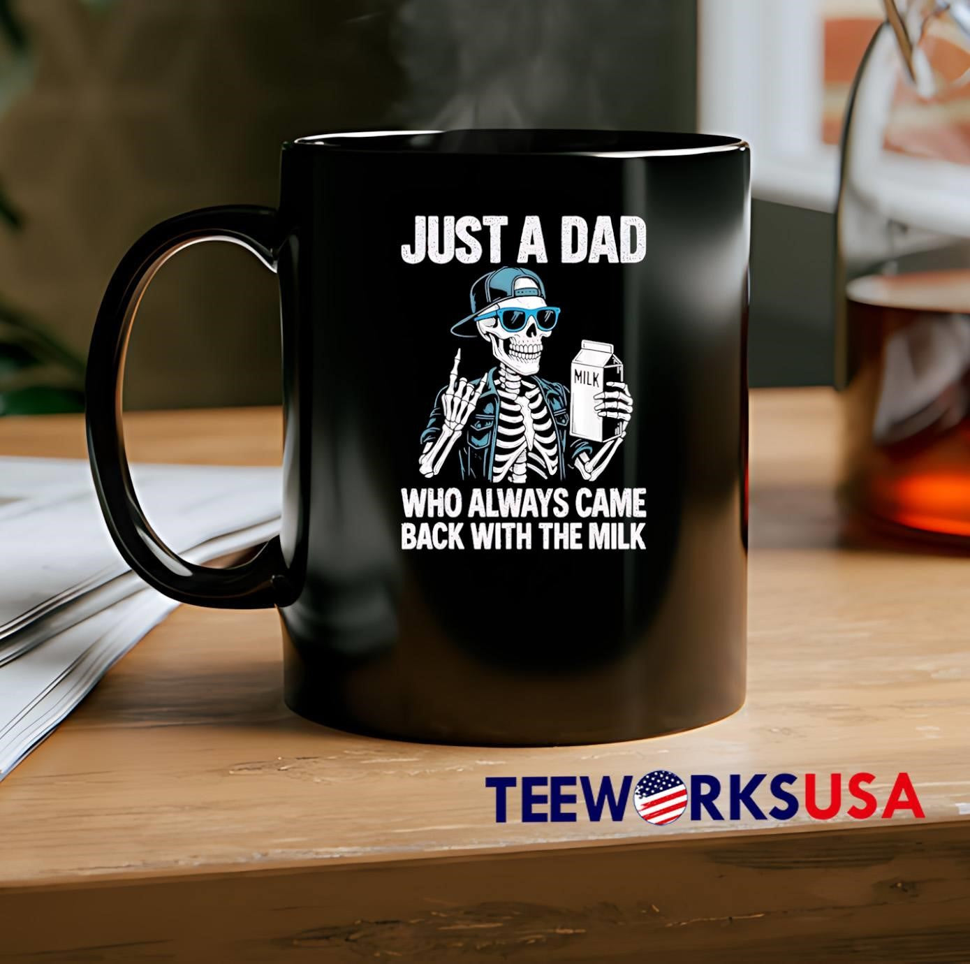 Fatherhood Humor Just a Dad Who Always Came Back with the Milk T-Shirt