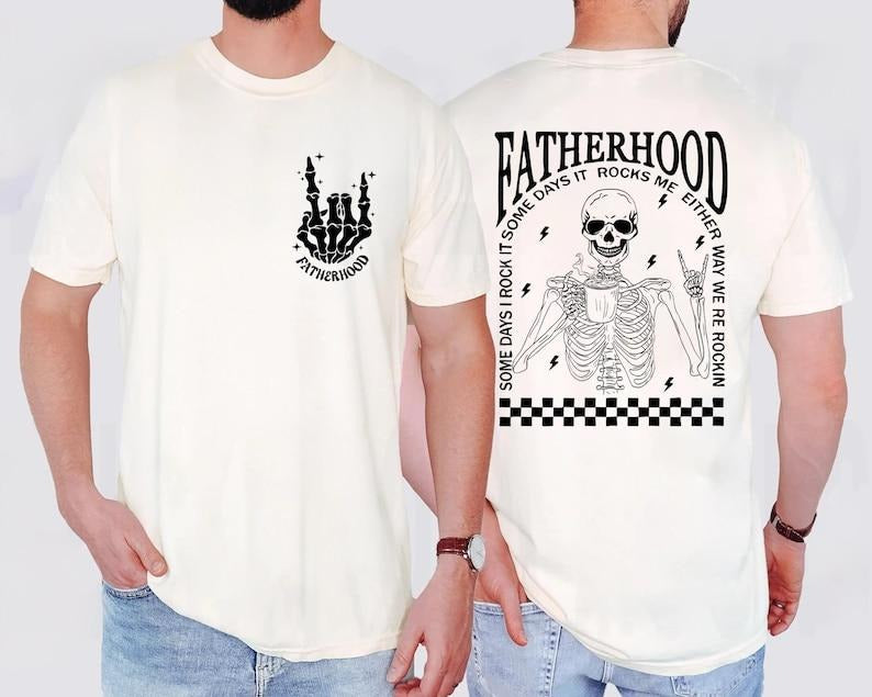 Fatherhood T-Shirt, Dad Sweatshirt, Funny Skeleton Dad Shirt, First Time Dad Shirt, Retro Fathers Day Shirt Gift for...