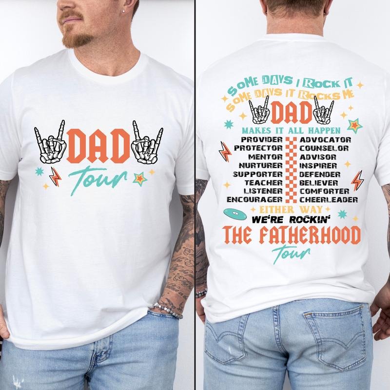 Fatherhood Tour Fathers Day Tee Pure Cotton Casual Street Style Crew Neck Short Sleeve T-Shirt Tops Trendy For Women For...