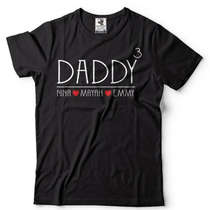 Fathers Day T-shirt Kids Name Shirt T-shirt Gift for Dad Fathers Day Gift Hoodie, Sweatshirt | HypeDripTees.com