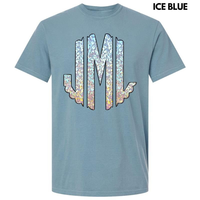 Faux Foil Glitter Monogram Comfort Colors T-Shirt 'NLB' Hoodie, Sweatshirt | HypeDripTees.com