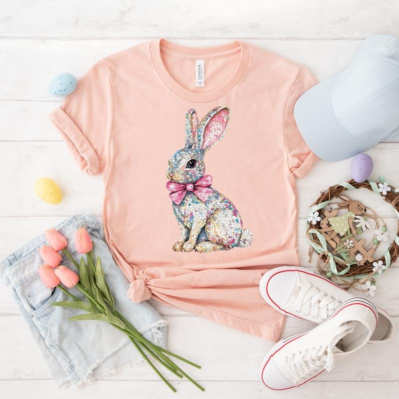 Faux Sequin Easter Bunny DTF Transfers - THIS IS NOT A SHIRT Hoodie, Sweatshirt | HypeDripTees.com